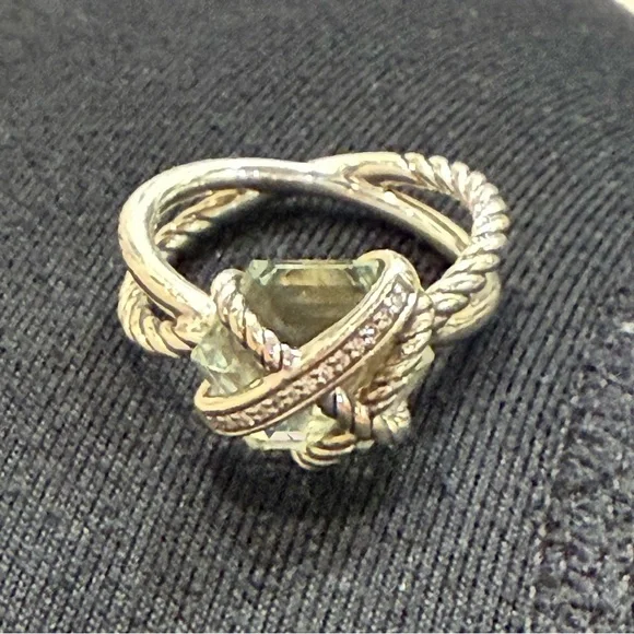 David Yurman CABLE WRAP RING in green amethyst (prasiolite) size 6 - Picture 1 of 9